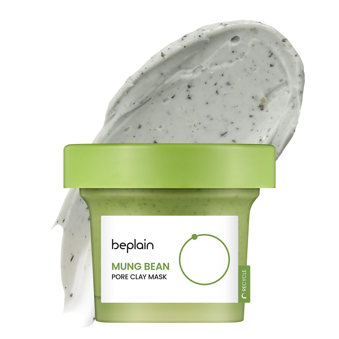 beplain Mung Bean Pore Clay Mask, Blackhead Facial Exfoliator, 4.05 fl oz