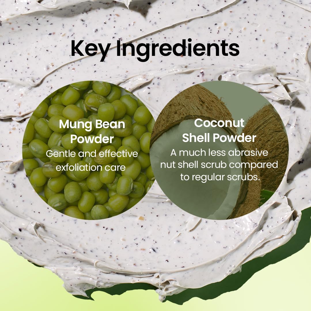 beplain Mung Bean Pore Clay Mask, Blackhead Facial Exfoliator, 4.05 fl oz
